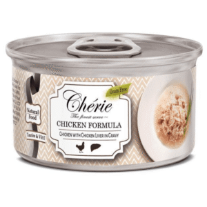 CHICKEN WITH CHICKEN LIVER ENTREES AND GRAVY Cherie 80 G can cat food