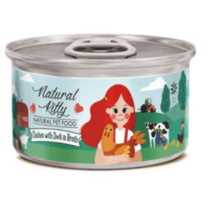 CHICKEN WITH DUCK IN BROTH Natural Kitty 80 G can