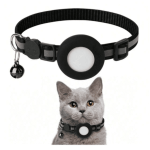 Cat Collar with AirTag Holder and Bell - Adjustable Tracker Collar