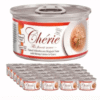 Cherie Flaked Yellowfin Mix Skipjack Tuna with Wild Salmon Entrees in Gravy Cat Wet Food 24 x 80g