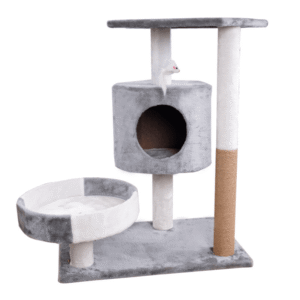 Cozy Multi-Level Cat Tree - Perfect for Scratching, Climbing, and Lounging - Light Gray