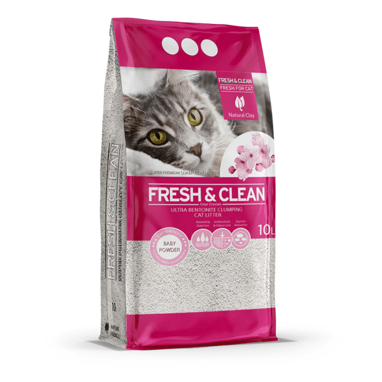 Fresh & Clean Clumping Cat Litter Baby Powder 10L