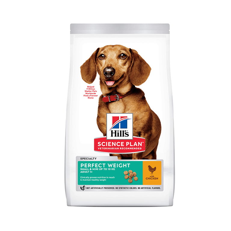 Hill’s Science Plan Perfect Weight Small & Mini Adult Dog Food with Chicken – 1.5kg