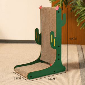 L-Shaped Cactus-Themed Cat Scratcher and Lounger