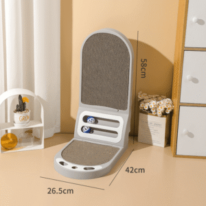 L-Shaped Interactive Cat Scratcher Tower with Ball Track