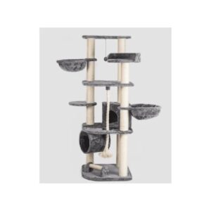 Dark Grey Cat Tree and Scratcher (120x64x181 cm)