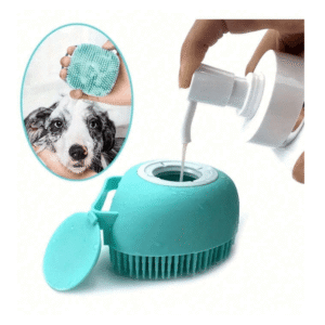 Pet Shampoo Brush - Silicone Massage Rubber Bath Comb with Shampoo Dispenser for Dogs and Cats Grooming