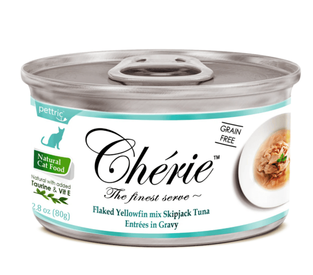 Cherie Flaked Yellowfin With Tuna Entries In Gravy 80g - Cat Wet Food