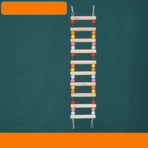 Colorful Wooden Ladder Bird Toy - Hanging Climbing Bridge for Parrots & Small Birds