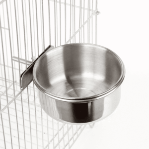 Stainless Steel Bird Feeding Bowl with Cage Mount - Medium (12cm)