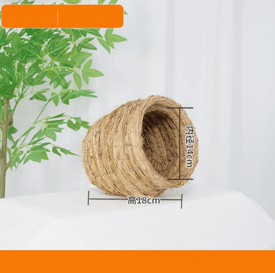 Natural Grass Bird Toy Nesting Hut - Large Size 18X14Cm