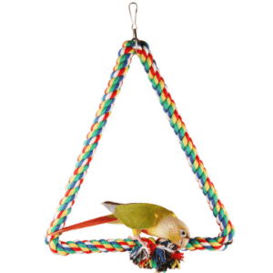 Colorful Triangular Bird Rope Swing with Hanging Clip - Parrot Toy