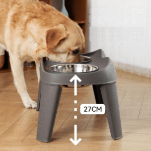 Elevated Dog Feeding Stand With Bowls - 27Cm