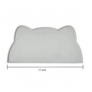 Silicone Waterproof, Anti-Slip, and Leak-Proof Pet Food Tray Mat - Dark Gray