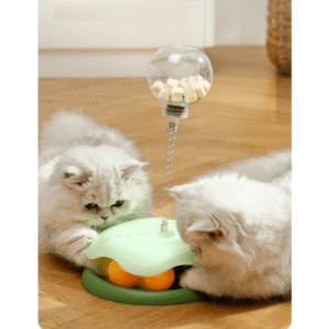 Spring-Loaded Cat Treat Dispenser and Play Toy