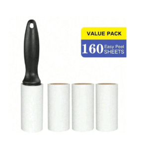 Super Sticky Pet Hair Remover Lint Roller - 80/160 Sheets with Handle & 4 Refills