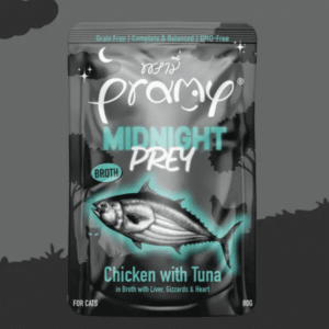 Pramy Midnight Prey – Chicken with Tuna in Broth Recipe Wet Food for Cats, 80g