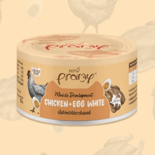 Pramy Muscle Chicken Topping Egg White Recipe in Can 80g