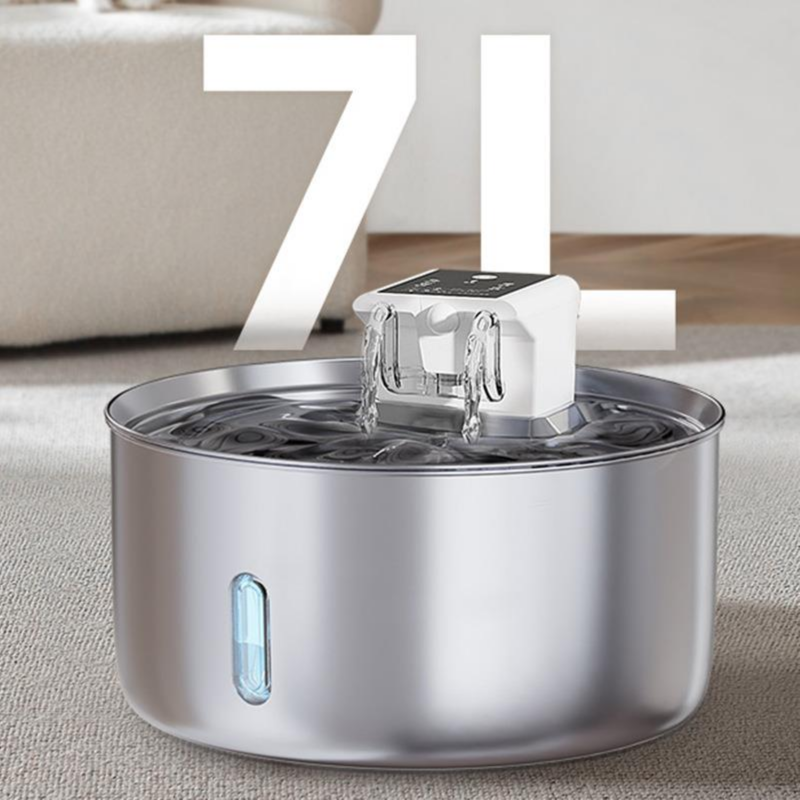 Automatic Self-Cleaning Open Top Cat Litter Box & Stainless Steel Pet Water Fountain 7L Large Capacity Combo - Image 5
