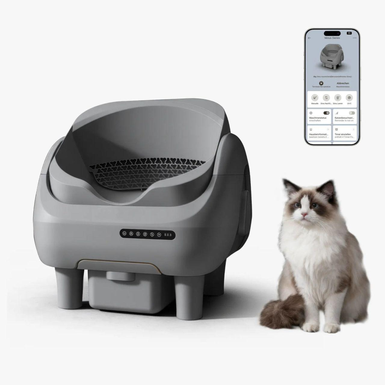 PetJC XXL Self-Cleaning Cat Litter Box with App Control