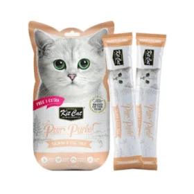 Kit Cat Purr Puree Salmon & Egg Yolk Cat Treats – 5 x 15 g