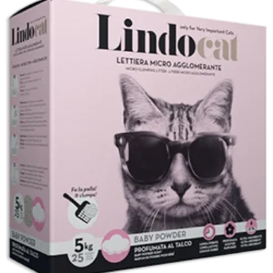 LindoCat Baby Powder Scented Clumping Cat Litter – Natural Bentonite 5L